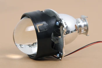 1 adet Evrensel 2.5 inç Bi xenon HID mini Projektör Lens Gümüş Örtüsü H1 Xenon LED Ampul H4 H7 Motosiklet Araba Far
