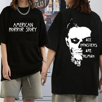 2022 Amerikan Korku Hikayesi Bayan kısa kollu tişört Korkunç Hiç Kafatası Tişörtleri Moda Sokak Kısa Kollu O-boyun T-Shirt