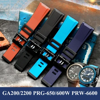 Kordonlu saat aksesuar 24mm Casio Reçine Kayış GA2000 PRG-600 PRW-6600 PRG-650 GA-2000 Su Geçirmez Spor Silikon İzle Bilezik