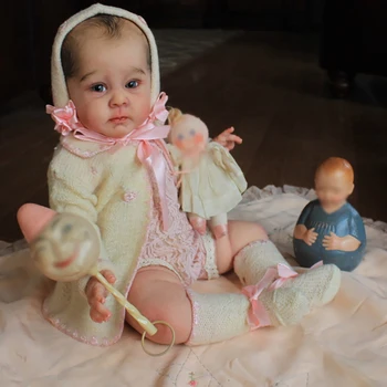 24 inç Zaten Bitmiş Boyalı Yeniden Doğmuş Bebek Parçaları Huxley Gerçekçi Boyama Görünür Damarlar ile 3D Cilt Bez Vücut Dahil