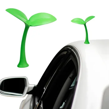 1 Adet Araba Çatı 3D Sticker Tampon Hood Motosiklet Kaskları Fasulye Filizi Şeytan Boynuz Küçük Tentacles Araba dış dekorasyonu