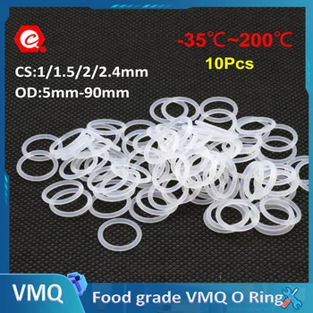 10 Adet CS / 1 / 1 5/2/2. 4 mm VMQ Beyaz silikon halka Conta Gıda Sınıfı Su Geçirmez Yıkayıcı Kauçuk silikon conta kauçuk O-ring