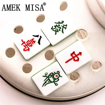 Simülasyon Mahjong kartları Ayakkabı Charm Dekorasyon Gerçekçi Roman Komik ayakkabı tokası Aksesuarları fit croc jıbz Çocuklar Parti X-mas Hediye