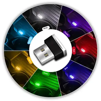 1 ADET Mini USB 7 renk isteğe bağlı LED araba iç takı Neon ışıkları dekoratif atmosfer lamba araba ışık araba aksesuarları