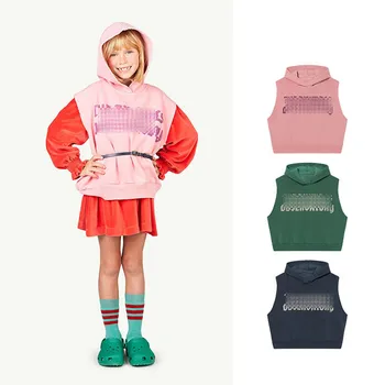 EnkeliBB Çocuk Sonbahar Moda Yelek Hood İle Çocuk Erkek Kız tasarımcı kıyafetleri Üstleri Mektuplar Baskı Çocuk Sonbahar Giysileri Yelek