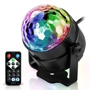 3W 7 Renk Strobe Sahne İşık DJ Disko topu ışıkları Uzaktan Kumanda Ses Aktif Parti ışıkları Noel Partisi İçin Pub Düğün Kulübü