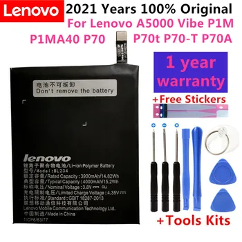 100 % Yeni Orijinal Gerçek 4000mAh BL234 pil ile 3M tutkal sticker için Lenovo Vıbe P1M P1MA40 P70 P70t P70-T P70A P70-A