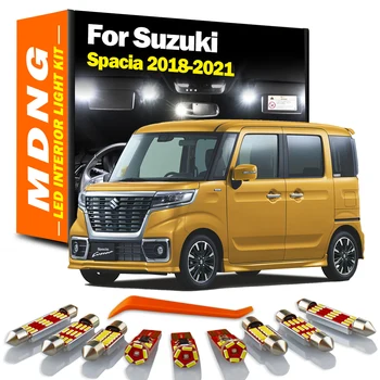 MDNG İçin 6 Adet Suzuki Spacia 2018 2019 2020 2021 Araç Lambası LED İç Dome Harita bagaj lambası Kiti Araba Led Ampuller Canbus Yok Hata