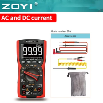 ZOYI Profesyonel Dijital Multimetre True-RMS 9999 3-Line Ekran Analog Test Cihazı Akım Voltmetre Kapasitör Sıcaklık VFC NCV Metre