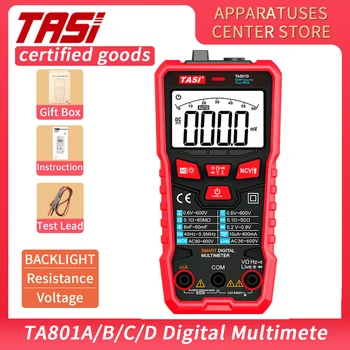 TASI TA801A TA801B TA801C TA801D Dijital Multimetre Mini Akıllı True RMS AC / DC Otomatik Aralığı Dijital Gerilim Metre Ampermetre