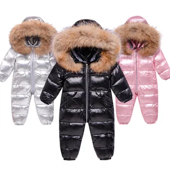 Rus Yeni kış tulum tulum bebek giysileri snowsuit 90 % ördek aşağı ceket kız ceket çocuk Parkı bebek erkek kar giyim