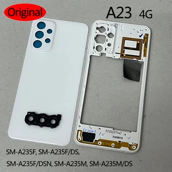 Orijinal A23 Samsung Galaxy A23 2022 A235F Pil Kutusu Konut Şasi Orta Çerçeve arka kapak + Kamera Lens Onarım Parçaları
