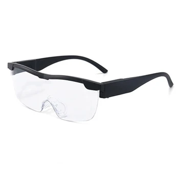 2 Led ışık büyüteç gözlük gece okuyucu çerçeve ile büyüteç gözlük