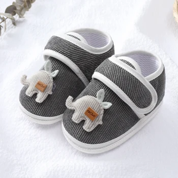 Bebek Pamuk Bebek Erkek Kız Beşik Ayakkabı Yumuşak Taban kaymaz Yürümeye Başlayan rahat ayakkabılar Sevimli Karikatür Fil İlk Yürüteç Prewalker