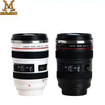 400 ml 600 ml Paslanmaz Çelik Yaratıcı Kahve Kupa Siyah Beyaz Kahve Kupalar Hediye Kamera EF24 - 105mm Kahve Lens Bardak tazas vaso
