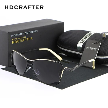HDCRAFTER Sıcak Satış güneş gözlüğü Kadınlar için Vintage Polarize Sürüş Güneş Gözlüğü Kadın Marka Tasarımcısı Bayanlar Gözlük