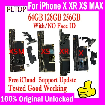Ücretsiz icloud Orijinal iPhone X XR & XS MAX & XS Anakart / NO Yüz KİMLİĞİ 64GB 128GB Mainboared IOS Destek Güncelleme Plakası