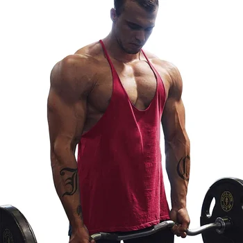 Erkek Spor Salonu Egzersiz Vücut Geliştirme Pamuk Tankı Üstleri Y Geri Spor İnce Omuz Askısı Kas Fit Stringer Kolsuz Gömlek