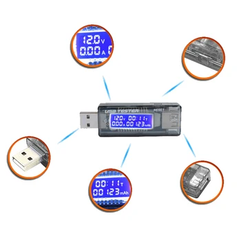 0-3A USB Dedektörü Voltmetre Ampermetre Güç Kapasitesi pil test cihazı Metre Gerilim Akım Mobil Şarj Cihazı