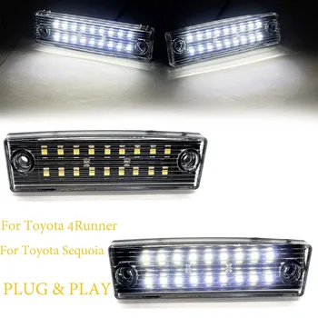 2 Adet Toyota 4 Runner 1996-2019 İçin Sequoia 2008-2019 otomobil araç Süper Parlak Beyaz LED Plaka ışıkları Plaka Lambası