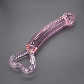 Pürüzsüz cam anal yapay penis kalp çekme halkası kadın anal plug seks oyuncakları stoper kristal cam dick penis kadınlar için mastürbasyon