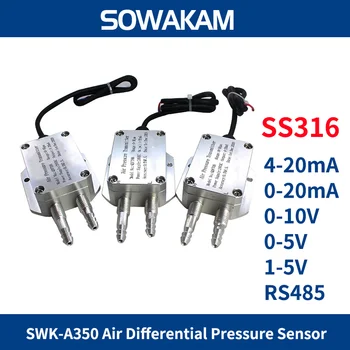SS316 Mikro Fark Verici Sensörü 10Kpa Hava Diferansiyel basınç dönüştürücü 4 - 20mA 0-5V 0-10V RS485 Çıkış SWK-A350