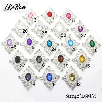 Yeni Moda 10 Adet 40*46mm Metal Akrilik Kristal Rhinestone Düğmeler Zanaat Süsleme Dıy Giyim Dekoratif Aksesuarları