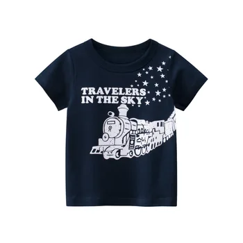 27 Çocuk Boys T-shirt Tren Desen Bebek pamuklu üst giyim Yaz Toddler Moda Çocuk Oyun günlük kıyafetler Giymek 2-9Years
