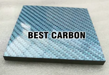 ÜCRETSİZ SHİPİNG 5mm kalınlığı küçük Mavi Karbon Fiber Plaka, parlak mavi yüzey