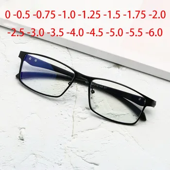 Tam Metal Çerçeve Miyopi Gözlük Erkekler Kadınlar Bitmiş Bukalemun Lens Reçete Gözlük-0.5 -0.75 -1.0 -2 İla-6