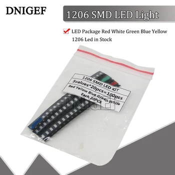100 ADET 1206 SMD LED ışık Paketi LED Paketi Kırmızı Beyaz Yeşil Mavi Sarı 1206 Led stokta Yeni Orijinal