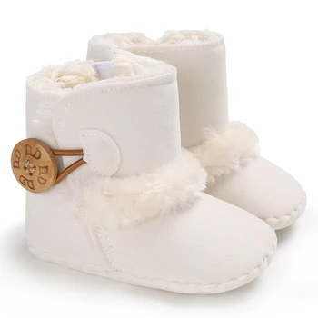 Moda Marka Bebek Patik Bebek Kız Ayakkabı Yumuşak Taban Patik Toddler Kış Kadife Sıcak Kar Botları Yenidoğan Ayakkabı 1 Yaşında