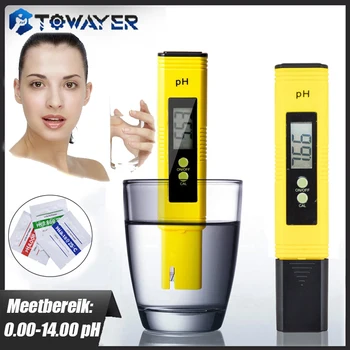 Towayer ph ölçer Dijital LCD Kalem Test Cihazı Doğruluk 0.01 için Uygun Akvaryum Yüzme Havuzu Su Şarap Otomatik Kalibrasyon