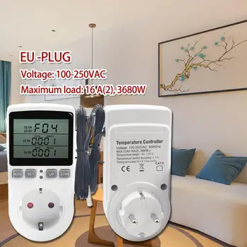 Termostat Dijital sıcaklık kontrol cihazı Priz Zamanlayıcı değiştirme sensörü ısıtma soğutma 16A 220V ısı Mat