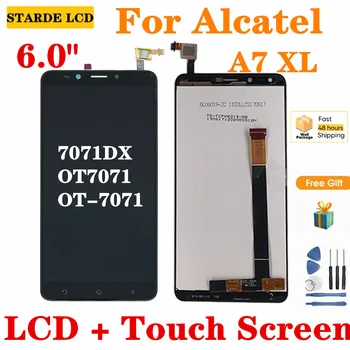 6.0 inç Alcatel A7 XL OT7071 dokunmatik ekran digitizer Cam Sensörü + lcd ekran Paneli Ekran alcatel 7071 ıçin 7071D Ekran