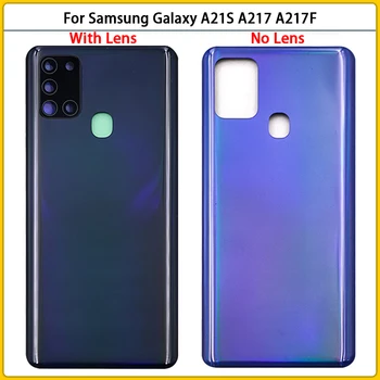 10 ADET Samsung Galaxy A21S A217 SM-A217F Plastik Pil arka kapak A21S Arka Kapı Konut Case Kamera Çerçeve Yapıştırıcı Yerine