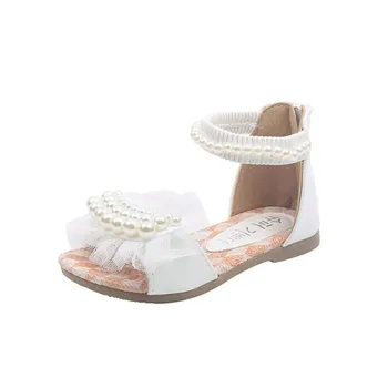 Bebek Kız Sandalet Zarif Kız Prenses Elbise Sandalet Pembe Beyaz parti ayakkabıları Çocuklar Kızlar için