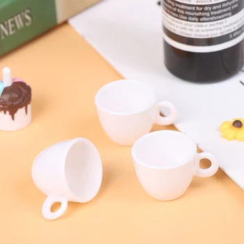 3 Adet Bebek Evi Mini Kahve Fincan Ve çay tabağı Dollhouse Minyatür Mutfak Oyuncaklar