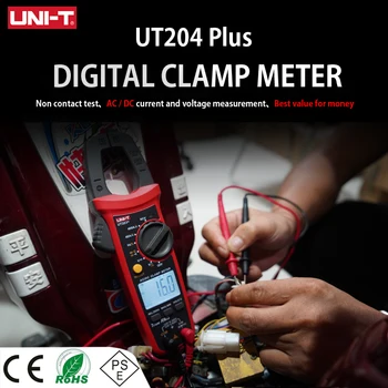 UNI-T UT204 Artı / UT210 Serisi Kelepçe Ampermetreler. Sıcaklık voltmetre LCD Dijital akım kelepçesi AC / DC NCV True Rms Multimetre
