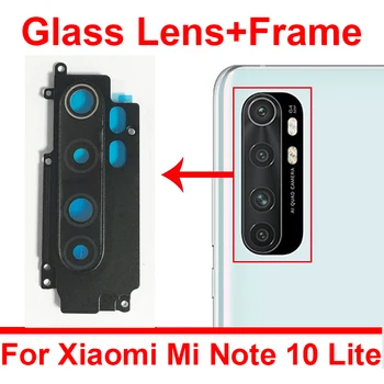 Arka Kamera Cam Lens kapağı İçin Xiaomi Mi Note 10 Lite Arka Ana Kamera Cam Lens Çerçeve Tutucu Yedek Parçalar