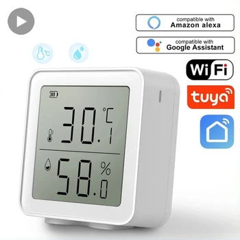 Tuya WiFi Smartlife Nem Sıcaklık Sensörü Termometre Termo Higrometre Akıllı Ev Gadget Ömrü Alexa Google Asistan İçin