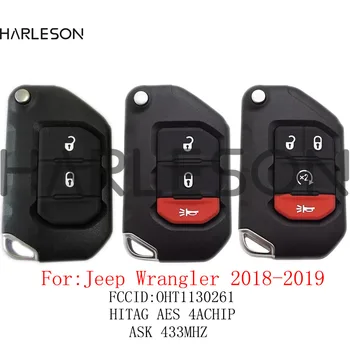 2/3/4 Düğme Çevirme Uzaktan ASK 433MHZ PCF7939M 4A Çip Jeep Wrangler için Katlanır Anahtar 2018-2019 FCC ID: OHT1130261
