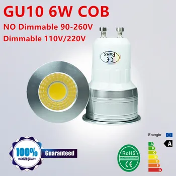 10 ADET MİNİ YENİ led GU10 COB kısılabilir soğuk beyaz Sıcak Beyaz 6W LED GU10 lamba ışığı yerine Halojen lamba