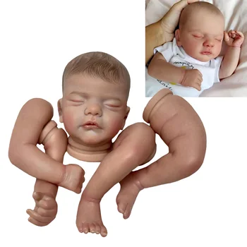 18 İnç Boyalı Bebe Reborn Kitleri Boyalı Saç Gerçekçi Montaj Yeniden Doğmuş Bebek Aksesuarları Dahil Kaş ve Kirpik oyuncak bebekler