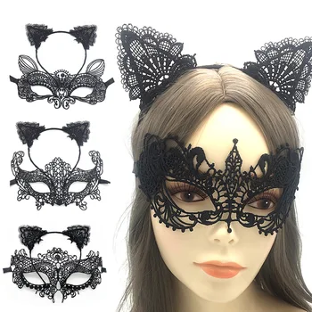 Kadınlar Seksi Hollow Dantel Masquerade Yüz Maskesi Bandı Prenses Parti Cosplay Balo Sahne Kostüm Gece Kulübü Egzotik Kraliçe Göz