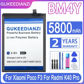GUKEEDIANZI Pil BM4Y 5800mAh Xiaomi Poco F3 Redmi İçin K40 Pro K40Pro