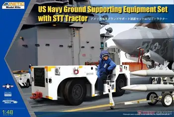 KİNETİK K48115 1/48 Ölçekli ABD Donanması Yer Destek Ekipmanları Seti w/STT Traktör model seti