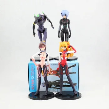 4 Adet / takım Anime Figürü Oyuncaklar Neon Genesis Eva Şekil Oyuncaklar Serisi EVA Ayanami Rei Gasha Portreler Eylem Modeli Koleksiyonu