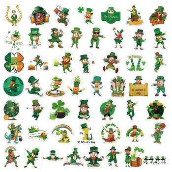 10/50 Adet Aziz Patrick Günü Ülke İrlanda Tatil Çıkartmalar Estetik Yeşil Şanslı Yapraklar Karikatür DIY Oyuncak Buzdolabı Graffiti Çıkartmaları