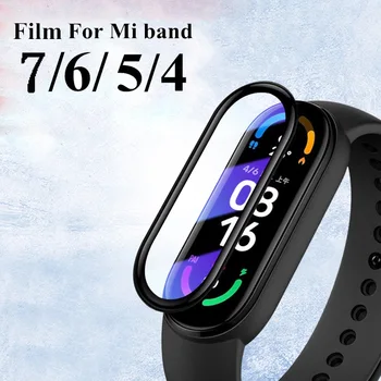 Cam Filmi Xiaomi Mi band için 7 6 5 4 Kayış Ekran Koruyucu SmartWatch Aksesuarları Miband5 miband6 Mi band için 4 5 6 7 film